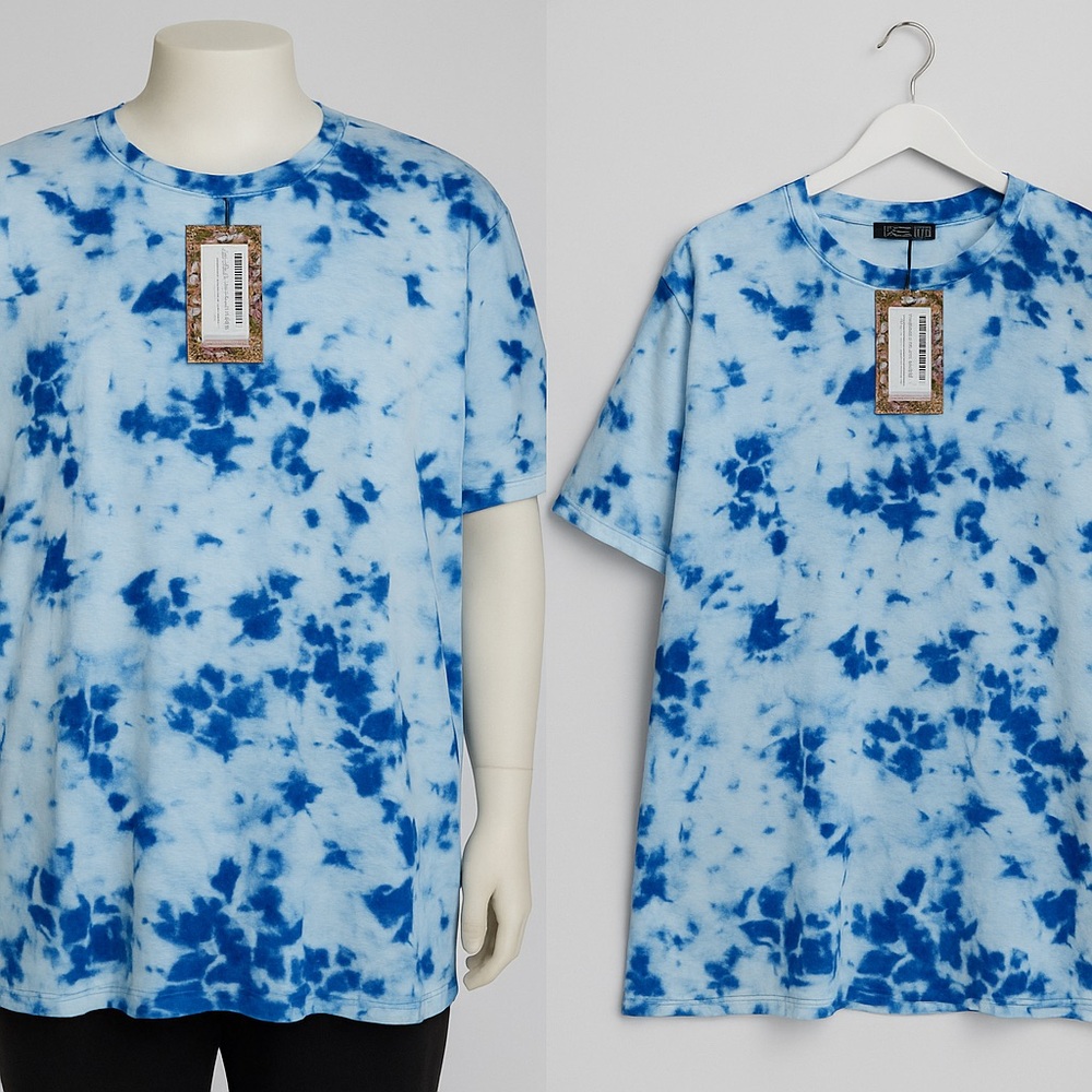MF-263. Plus Tie Dye Oversized T-Shirt Dress